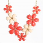 Red & Blush Daisy Bauble Statement Necklace